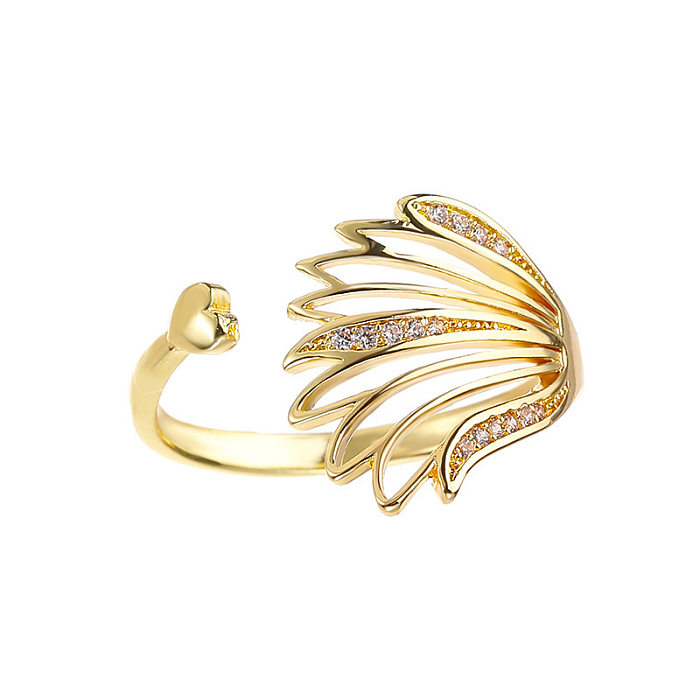 Fashion Wings Copper Rings Inlay Zircon Copper Rings