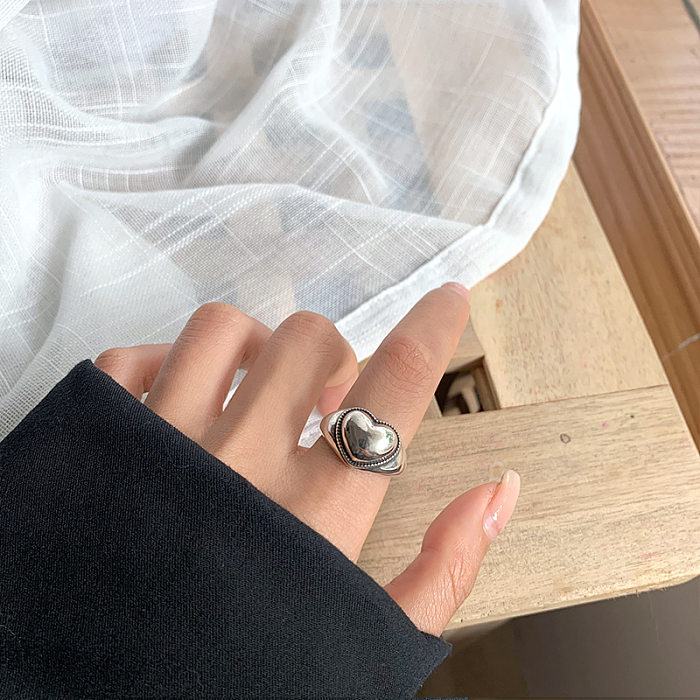 Eleganter offener Ring in Herzform mit Kupferbeschichtung, 1 Stück