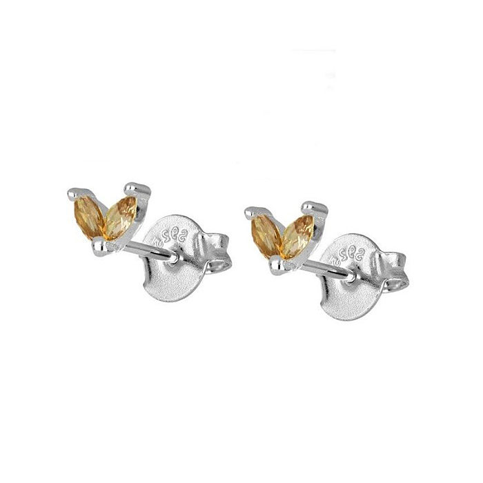Boucles d'oreilles feuille Zircon boucles d'oreilles minimalistes boucles d'oreilles minimalistes en forme de fleur
