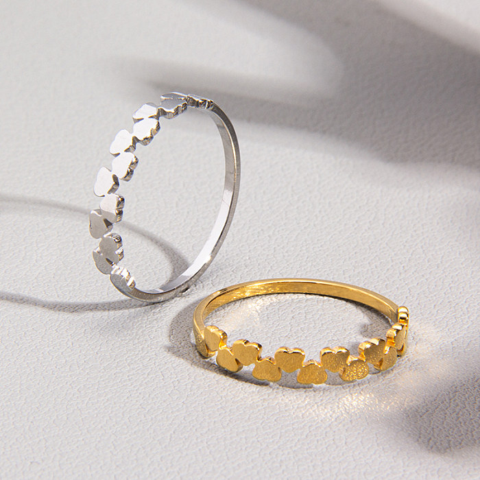 Lady Simple Style Heart Shape Stainless Steel Rings