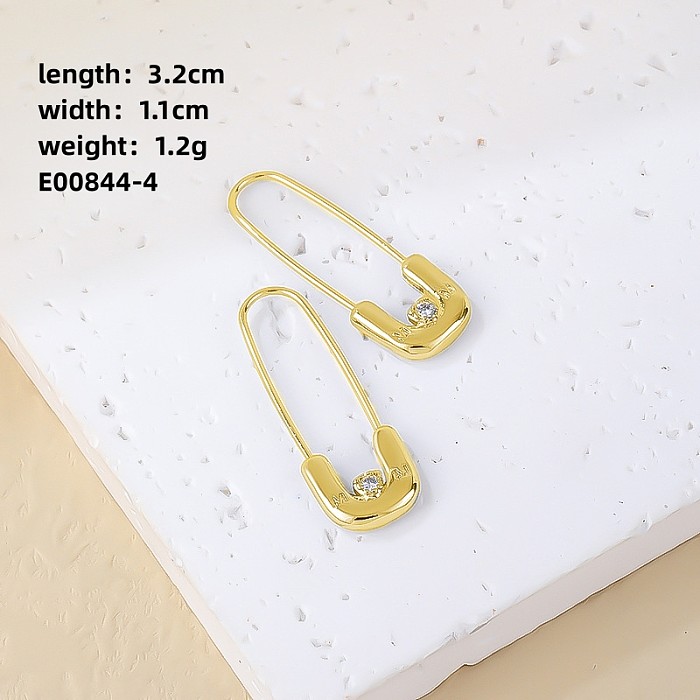 1 Pair Casual Simple Style Korean Style Solid Color Copper Earrings