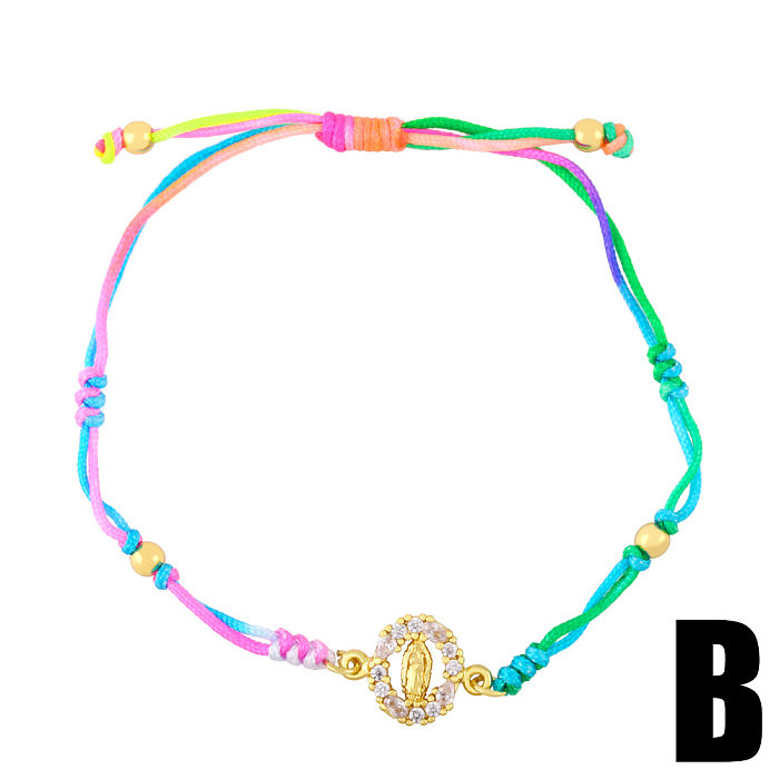 Bracelet Female Bohemian Niche Woven Madonna Bee Heart Rainbow Hand Rope Bracelet