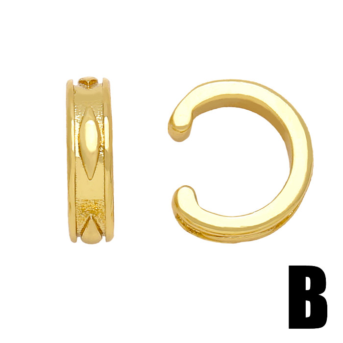 1 Pair Hip-Hop Retro Geometric Plating Copper 18K Gold Plated Ear Cuffs