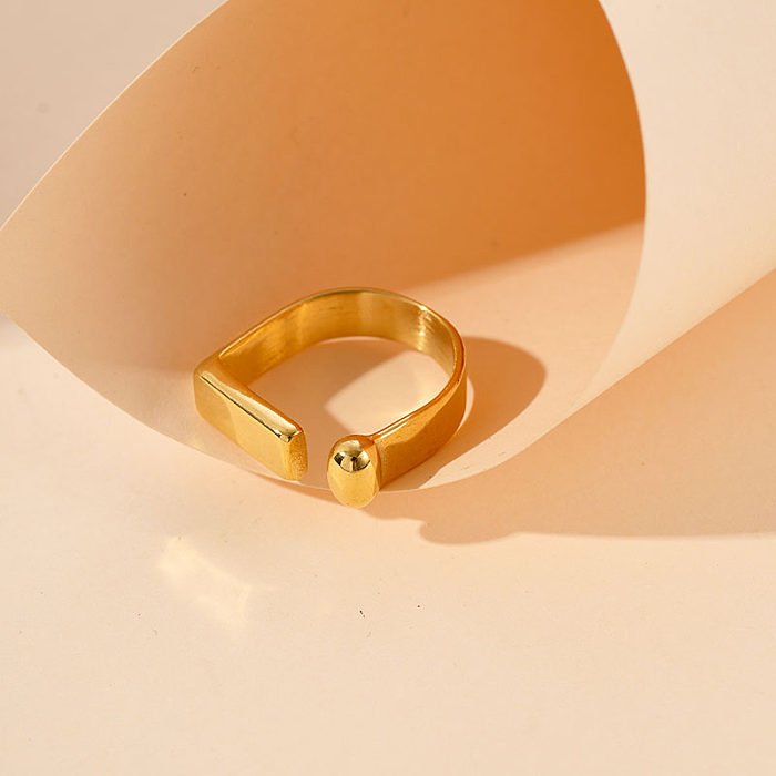 Wholesale Modern Style Solid Color Solid Color Stainless Steel Plating Gold Plated Rings