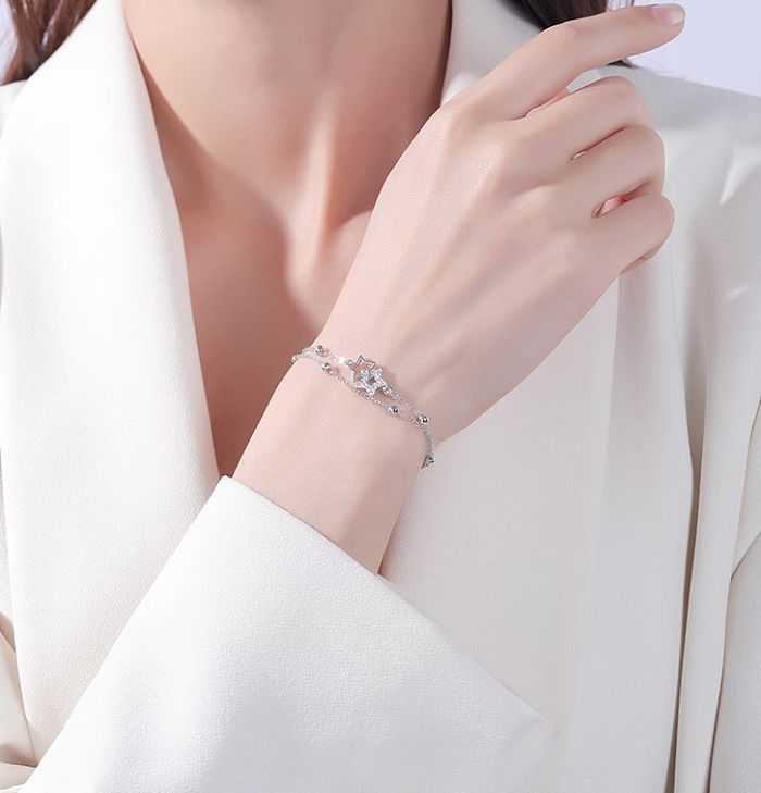 IG Style Star Copper Plating Inlay Zircon Bracelets