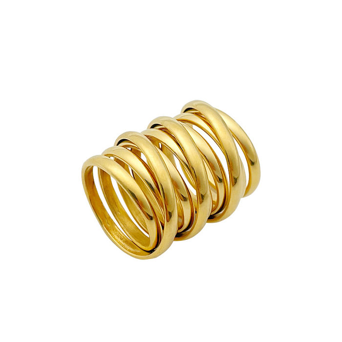 1 Piece Fashion Solid Color Stainless Steel Plating Rings