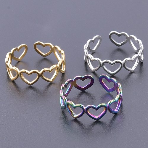 Wholesale 1 Piece Simple Style Heart Shape Titanium Steel Rings