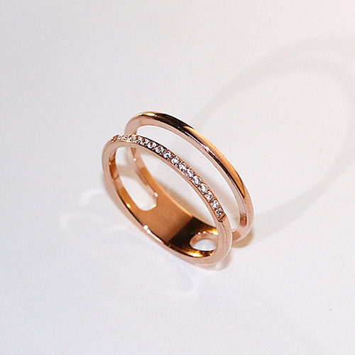 Anéis artificiais de pedras preciosas do embutimento Titanium geométrico do chapeamento de aço do estilo simples