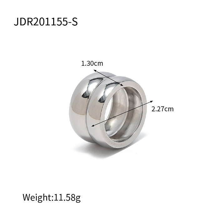 INS Style Circle Stainless Steel Wide Band Ring Rings