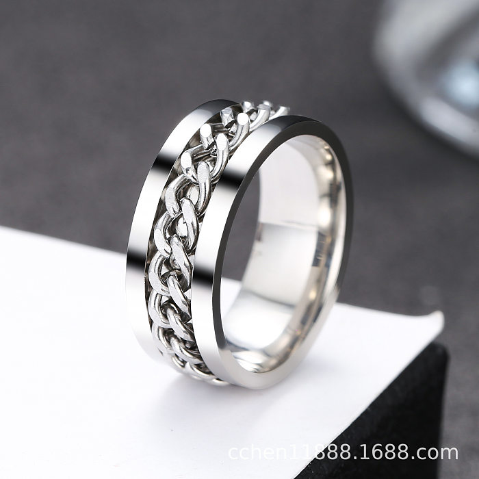 Anéis geométricos de aço inoxidável de estilo simples por atacado
