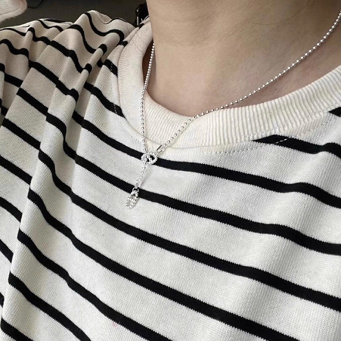 Simple Hollow Pig Nose Necklace Female Cold Wind Net Red Temperament Wild S925 Silver Clavicle Chain Ins Necklace Fashion
