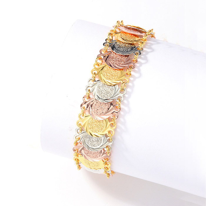 1 Piece Vintage Style Fashion Ethnic Style Coin Copper Plating Bracelets