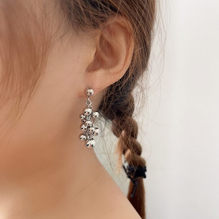 1 Pair Cute Ball Plating Copper Drop Earrings