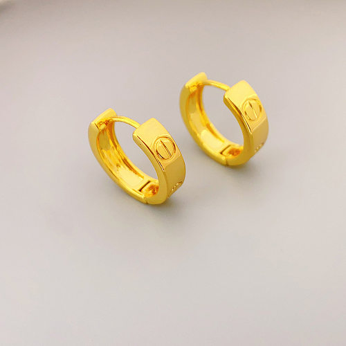 Elegant Circle Copper Hoop Earrings 1 Pair