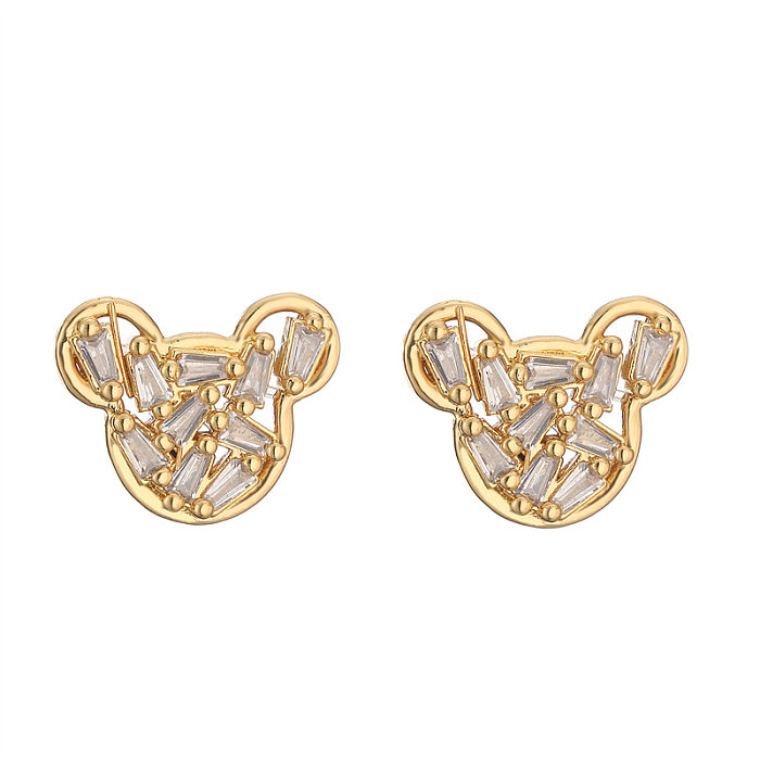 1 par elegante streetwear gotas de água cobra chapeamento incrustação cobre zircão banhado a ouro orelha studs