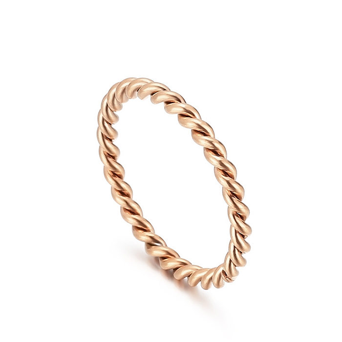 New Simple Titanium Steel Small Twist Tail Ring