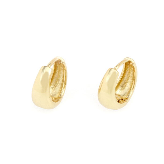 Simple Style Circle Copper Gold Plated Hoop Earrings 1 Pair