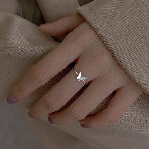 Simple Style Butterfly Copper Plating Rings