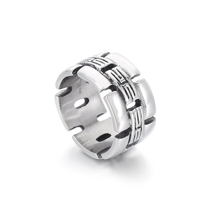 Punk Simple Style Solid Color Titanium Steel Plating 18K Gold Plated Rings