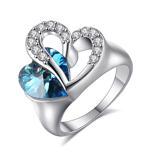 Ocean Heart Crystal Ring