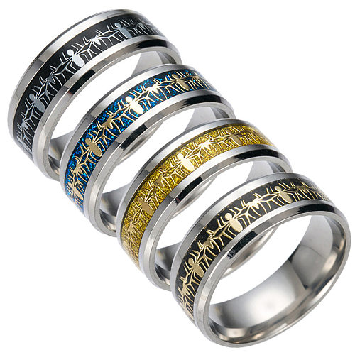 Fontes transfronteiriças anéis de aço inoxidável joias europeias e americanas
