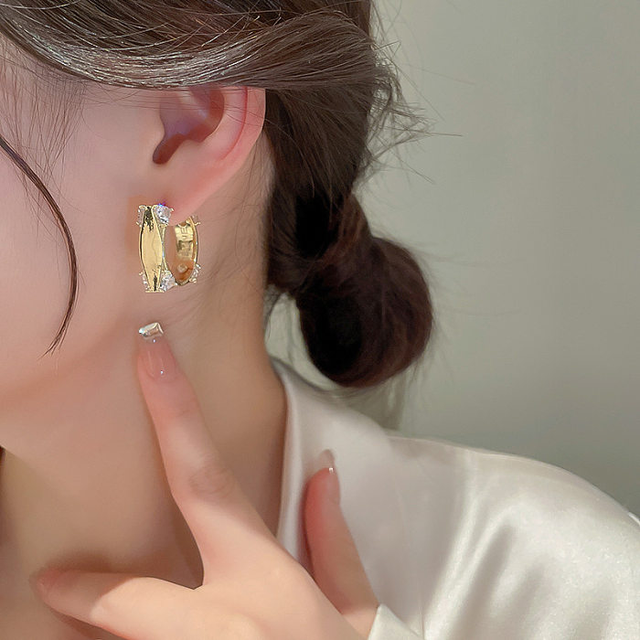 1 Pair Streetwear Water Droplets Plating Copper Drop Earrings Ear Studs