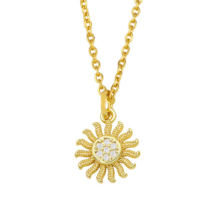 Simple Wild Sun Moon Diamond Necklace