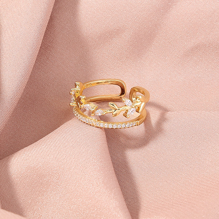 Anéis de cobre geométricos fashion anéis de cobre de zircão 1 peça