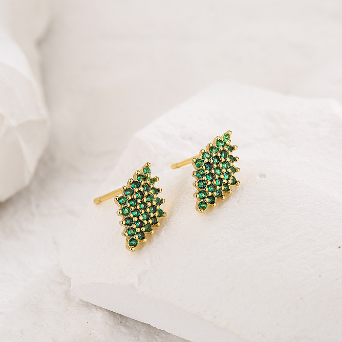 New Style Copper Gold Plated Micro Inlaid Zircon Eyes Butterfly Palm Stud Earrings