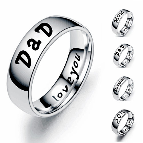 Wholesale Family Member Letters Stainless Steel Ring jewelry