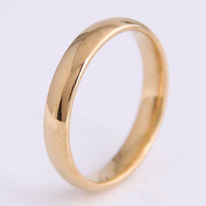 Simple Style Round Solid Color Stainless Steel Rings In Bulk