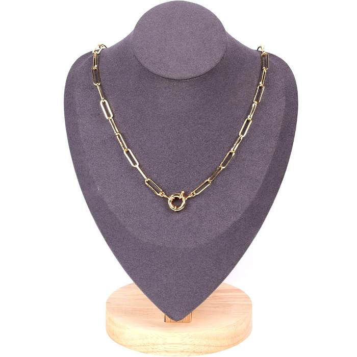 New Fashion Clavicle Thick Chain Hip-hop Punk Style Multi-layer Necklace Copper Gold-plated Chain