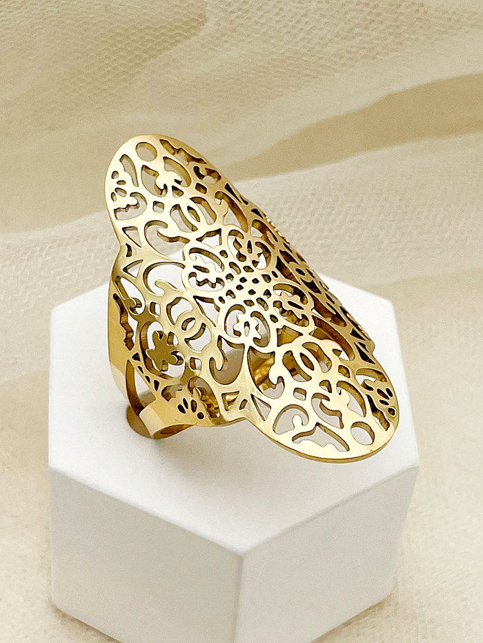 Comute o anel aberto chapeado ouro de aço inoxidável da cor sólida no volume