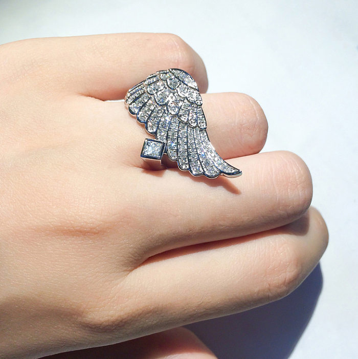 Lady Wings Kupfer-Inlay-Ringe mit künstlichen Edelsteinen