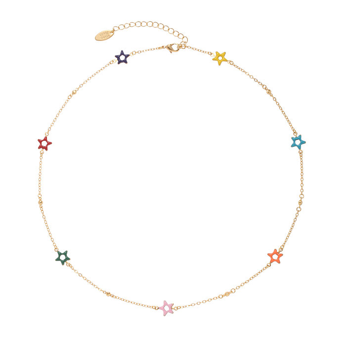 Simple Style Star Copper Patchwork Bracelets Necklace