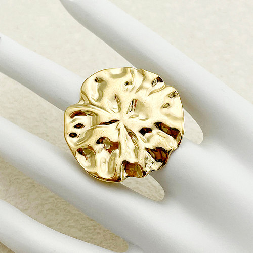 Wholesale Simple Style Commute Solid Color Stainless Steel Plating Gold Plated Open Rings