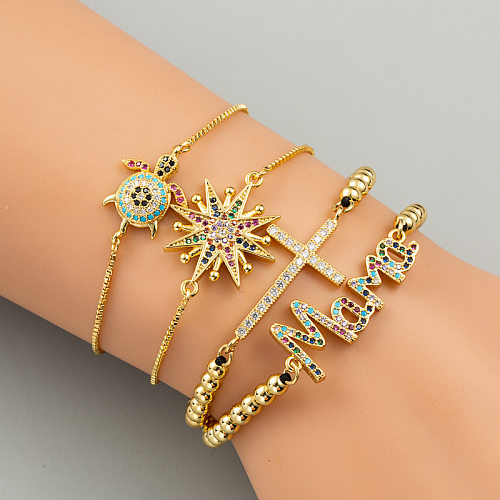 Bracelet croisé à la mode, Micro-ensemble en Zircon, ensemble de bracelets maman tortue