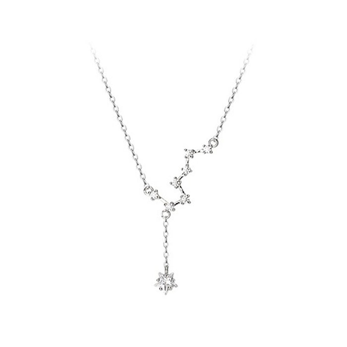 Fashion Simple Style Constellation Copper Necklace Star Zircon Copper Necklaces