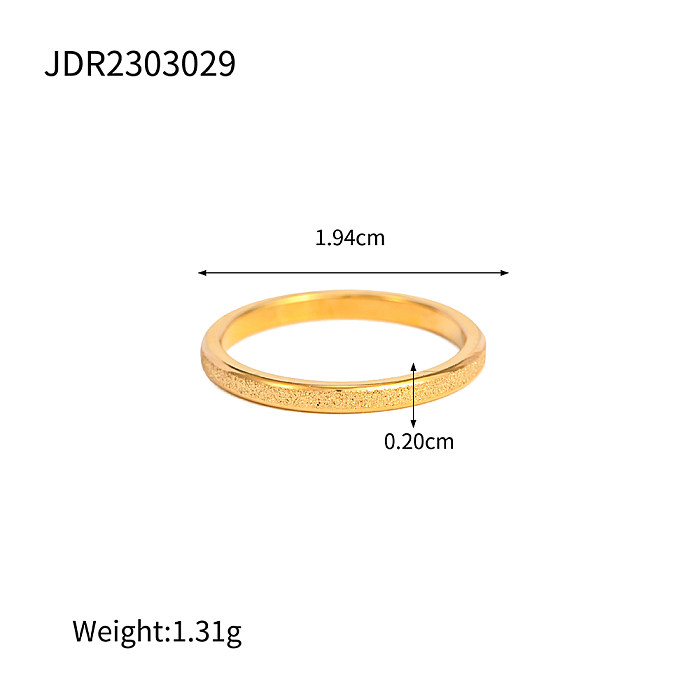 INS Style Simple Style Round Stainless Steel Plating 18K Gold Plated Rings