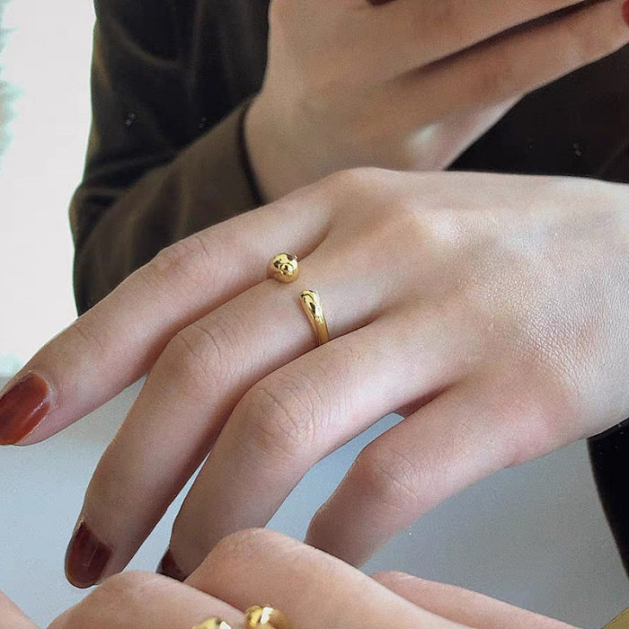 Commute Geometric Copper Plating Gold Plated Open Ring