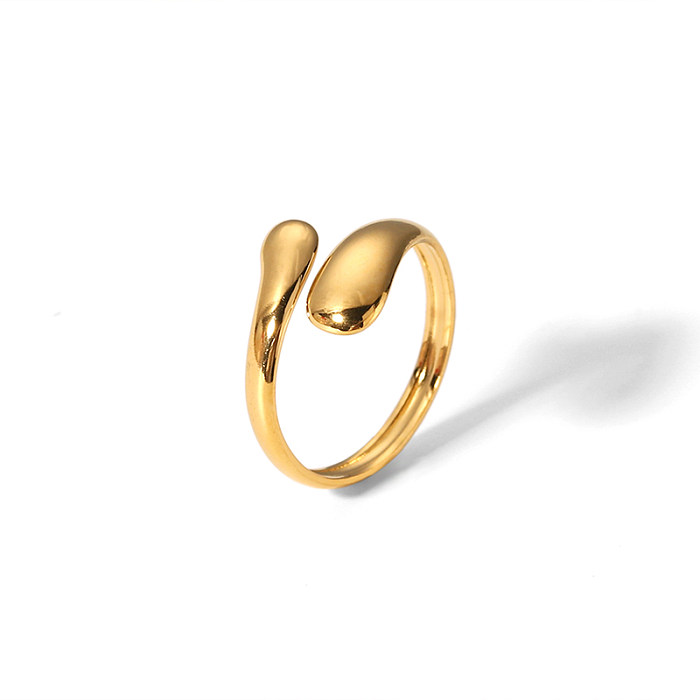 Anéis abertos banhados a ouro 18K de aço inoxidável de cobra estilo simples retrô