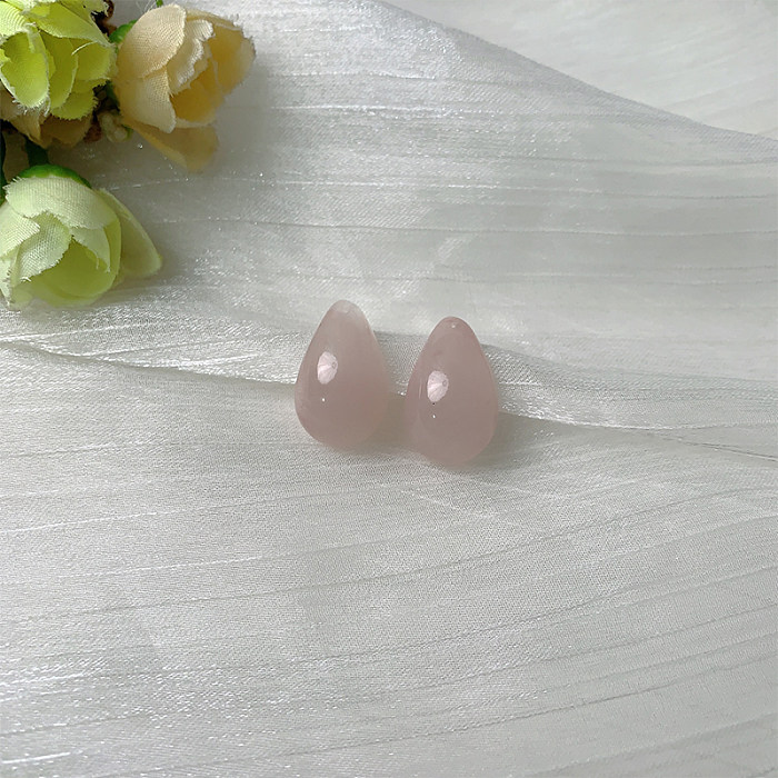 1 Pair Casual Simple Style Solid Color Plating Copper White Gold Plated Ear Studs