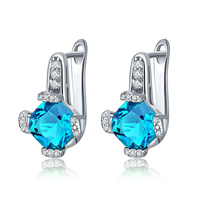 1 Pair Sweet Simple Style Round Flower Plating Inlay Copper Zircon Ear Studs