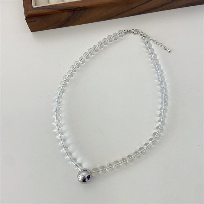 Lässige runde Halskette mit Kupferperlen