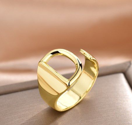 Modern Style Letter Copper Plating Open Ring