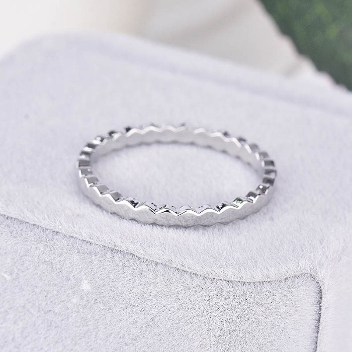 Fashion Hexagon Copper Inlay Gem Rings 1 Piece