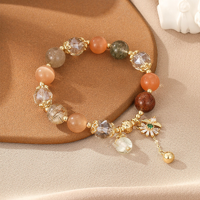 Schlichte Blumen-Kupfer-Perlenarmbänder