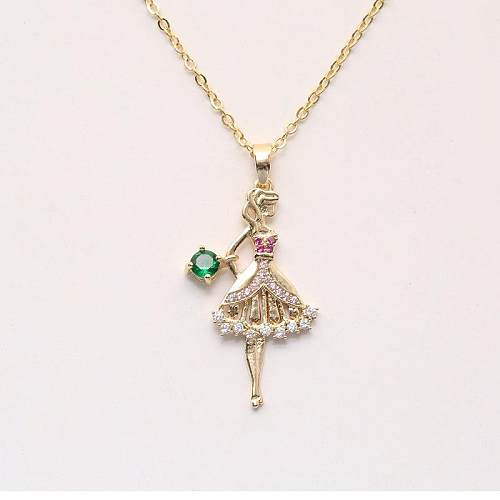 Sweet Human Copper Zircon Necklace Pendant In Bulk