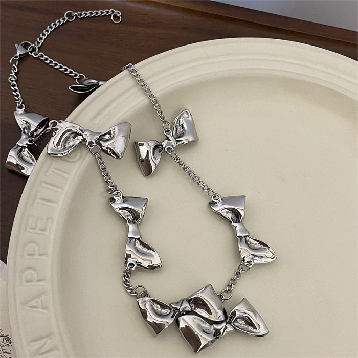 Simple Style Bow Knot Copper Plating Necklace