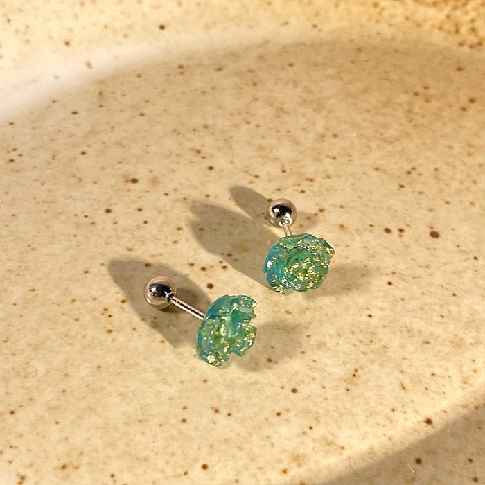 1 Pair Simple Style Butterfly Inlay Copper Zircon Ear Studs